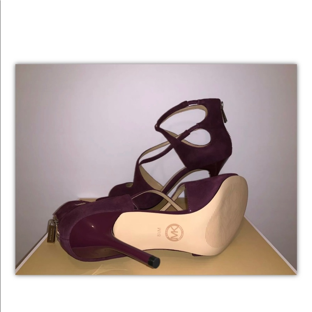 Michael Kors Chantelle Patent Damson Sandals - Picture 7 of 9